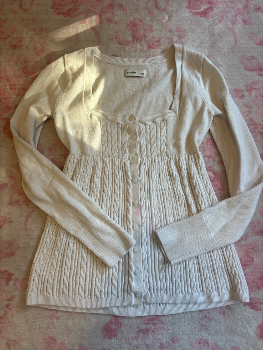 Hollister thick knit babydoll vintage cardigan
